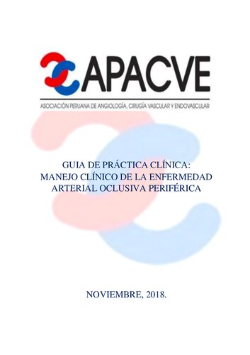 Guía de práctica clínica: Manejo clínico de la enfermedad arterial oclusiva periférica (EAOP)